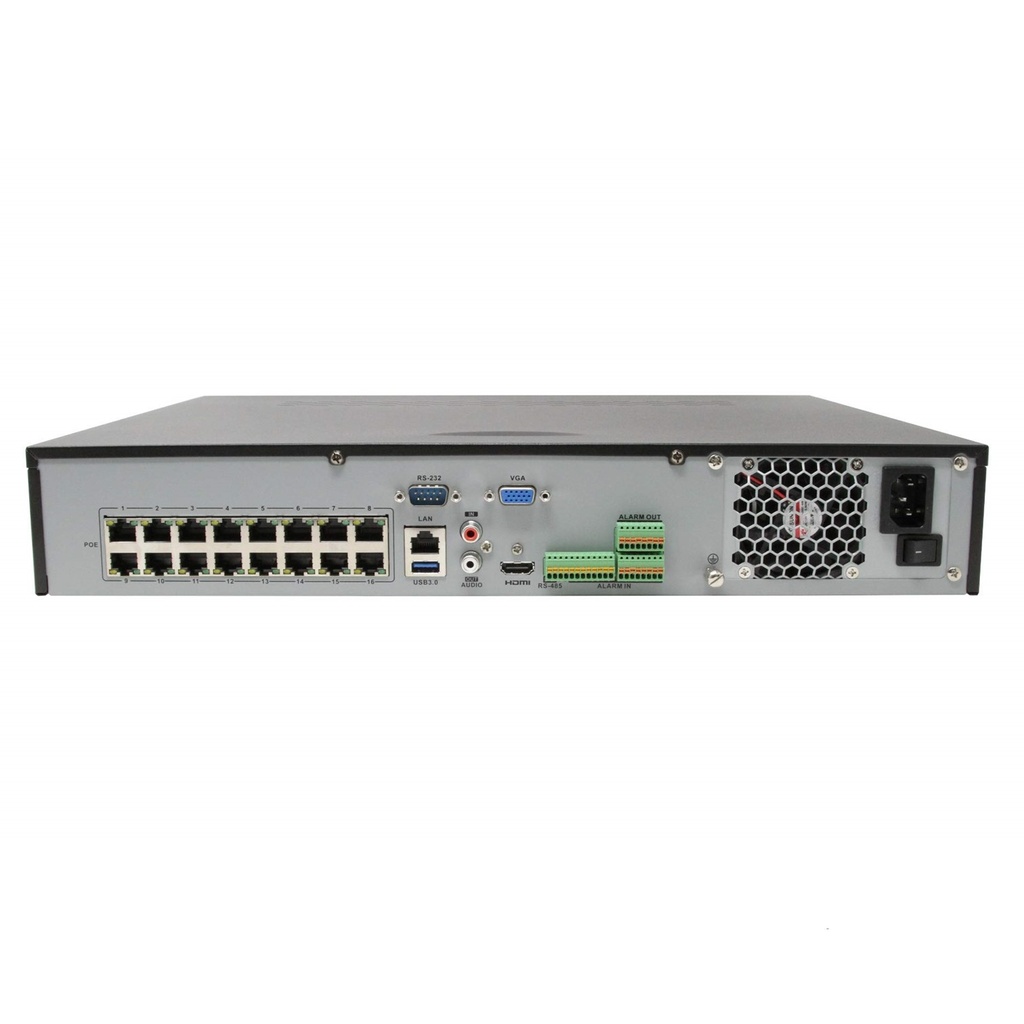 (DS-7732NI-K4/16P) Hikvision - NVR 4K (8MP) 32 canales IP 16 Puertos POE Salida de vídeo 4K