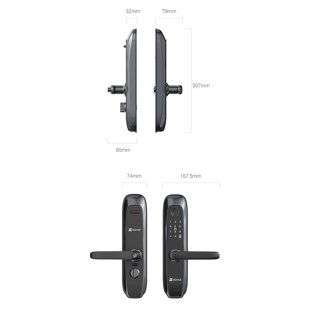 (CS-L2S-11FCP-A0) Ezviz - Cerradura Inteligente con Huella Dactilar Interior
