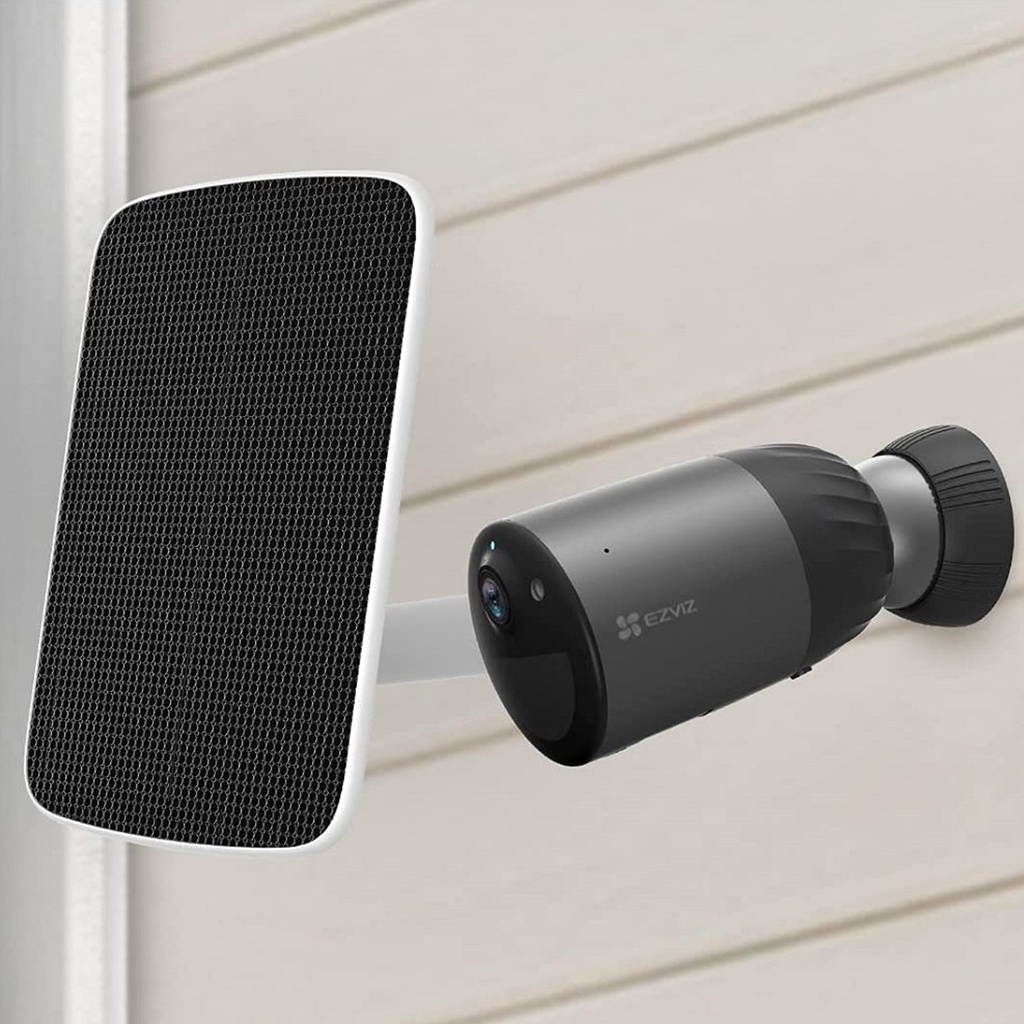 (CS-BC1C/SP(4AMP)) Ezviz - Kit Camara Bullet Ip Inalambrica con Bateria y Panel Solar HD 2K (4MP) WiFi Lente 2.8mm Exterior/Interior