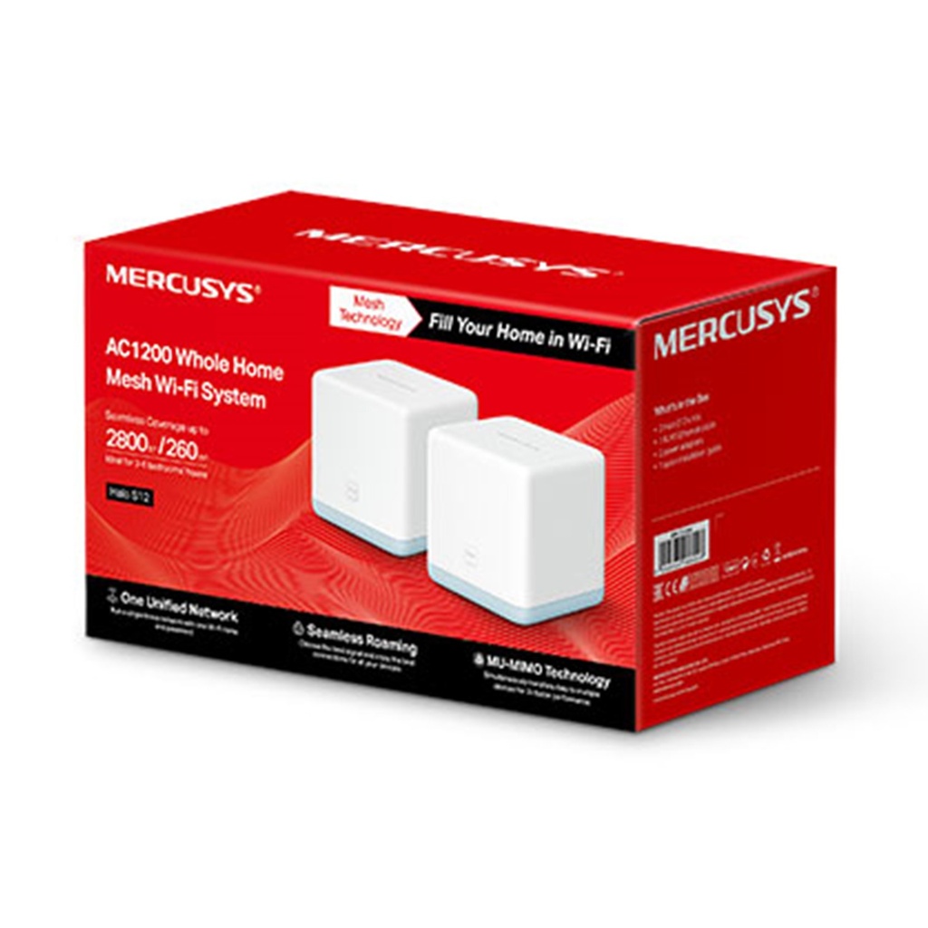 (HALO-S12-2PACK) Mercusys - Router Inalambrico WiFi Mesh Doble Banda AC1200 (2 Unidades)