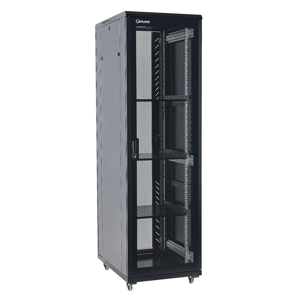  (AS6842-VM/600x800) Onlink - Rack de Piso Cerrado 42U 600x800mm con Puerta Frontal de Vidrio y Trasera de Malla
