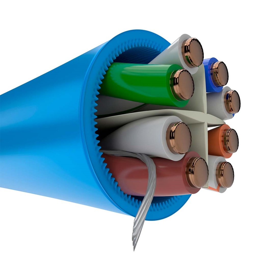 (AB357NXT04) Nexxt - Cable U/UTP Categoria 6A 100% Cobre 23AWG Tipo LSZH Interior Azul (305m/1000ft)