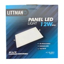 Lampara Panel LED 12W 6500K Luz Fria Cuadrada Empotrar BS-TD-12-EF Littman