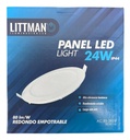 Lampara Panel LED 24W 6500K Luz Fria Redonda Empotrar BS-TD-24-BL Littman