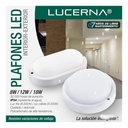 Lampara Vapoleta Ovalada LED 8W 6500K Luz Fria IP54 Interiores/Exteriores Borde Blanco 640lm VP8-OVAL Lucerna