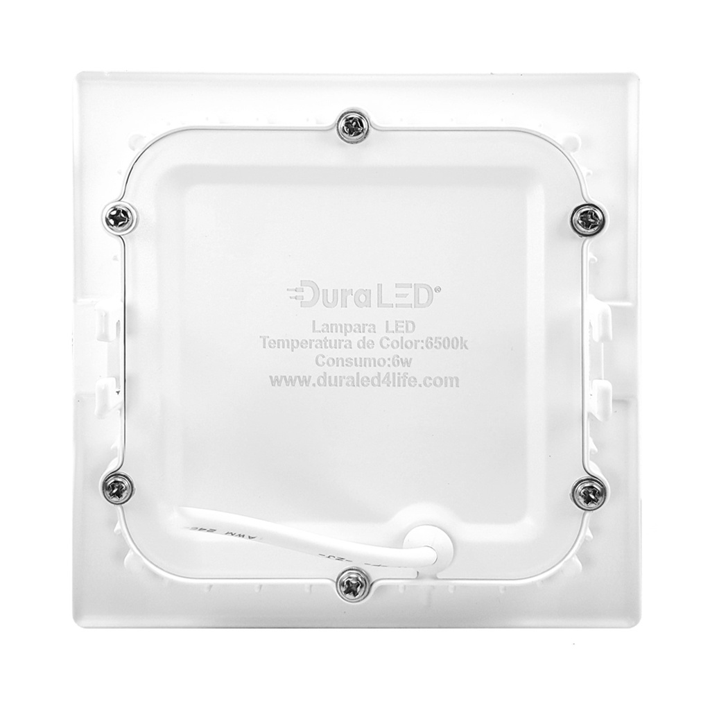 (DL-007-PS) DuraLED - Lampara Panel LED 6W 6500K Luz Fria Cuadrada Empotrar