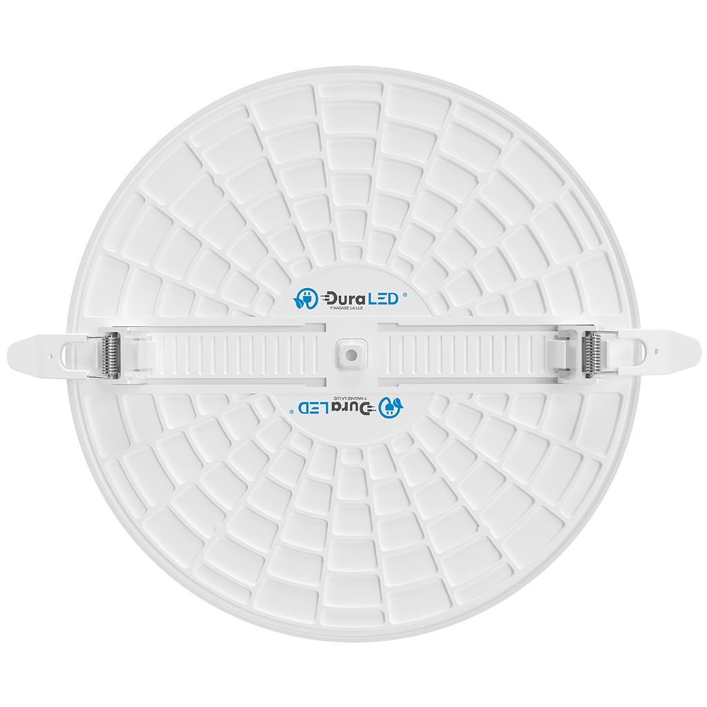 (DL-024-AG) DuraLED - Lampara Panel LED 36W 6500K Luz Fria Tipo Colmena Redonda Empotrar Borde Blanco