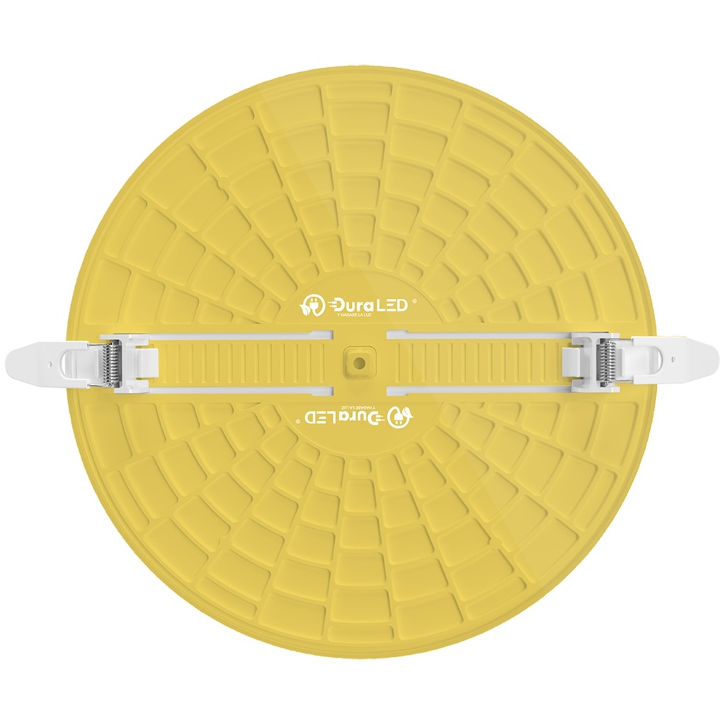 (DL-029-AG) DuraLED - Lampara Panel LED 18W 6500K Luz Fria Tipo Colmena Redonda Empotrar Borde Dorado