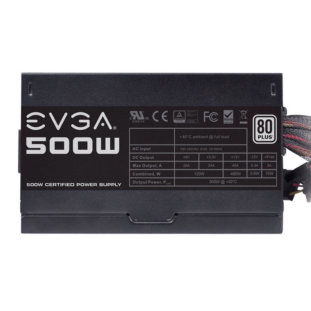 Fuente de Poder EVGA 500W ATX 100-W1-0500-KR