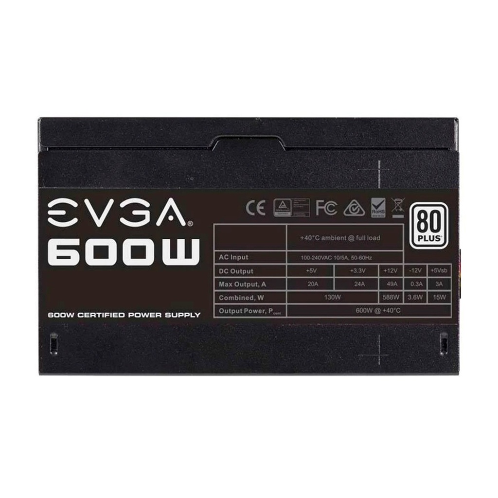 Fuente de Poder EVGA 600W ATX 100-W1-0600-K1