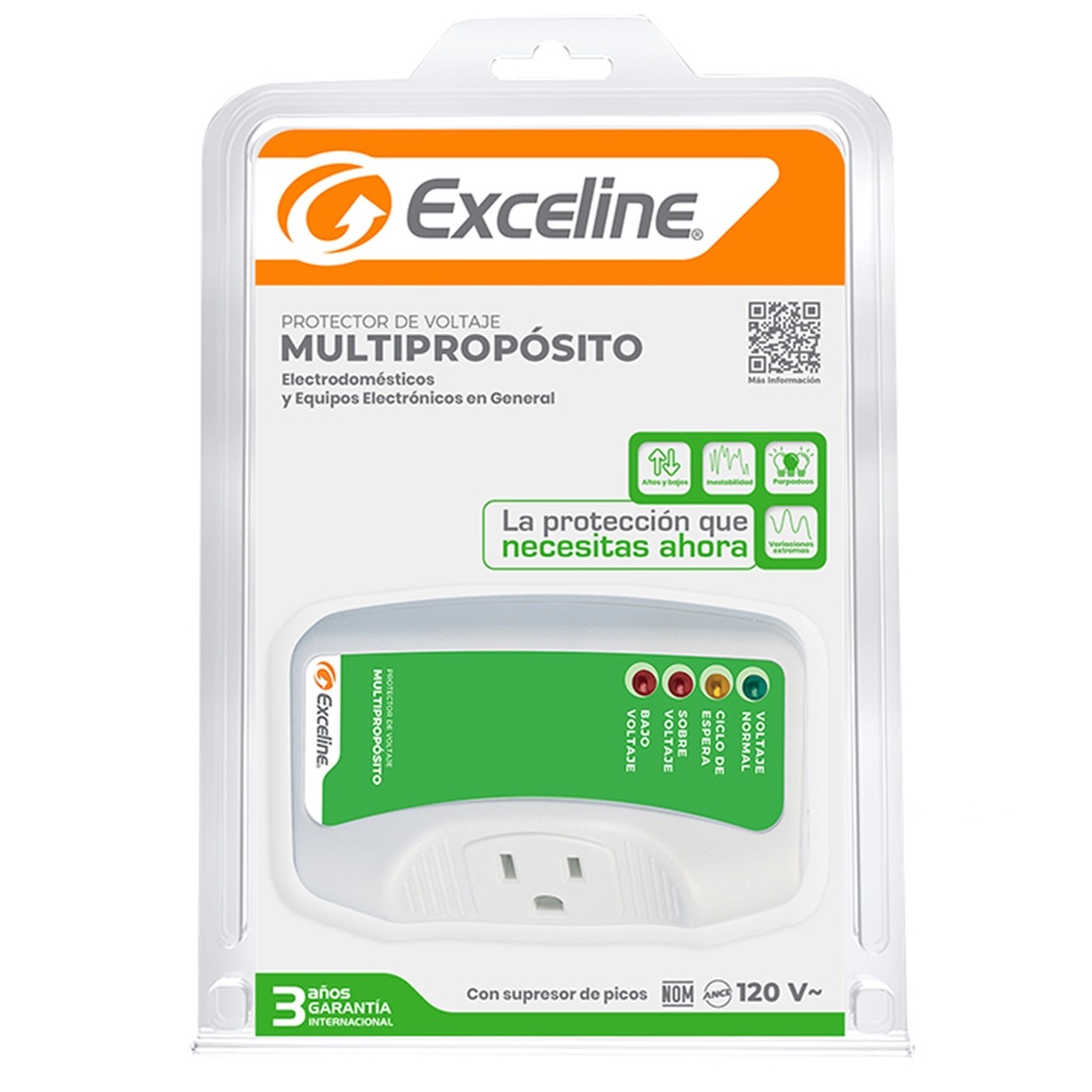 (GSM-MP120) Exceline - Protector Multiproposito 110V (Enchufable)