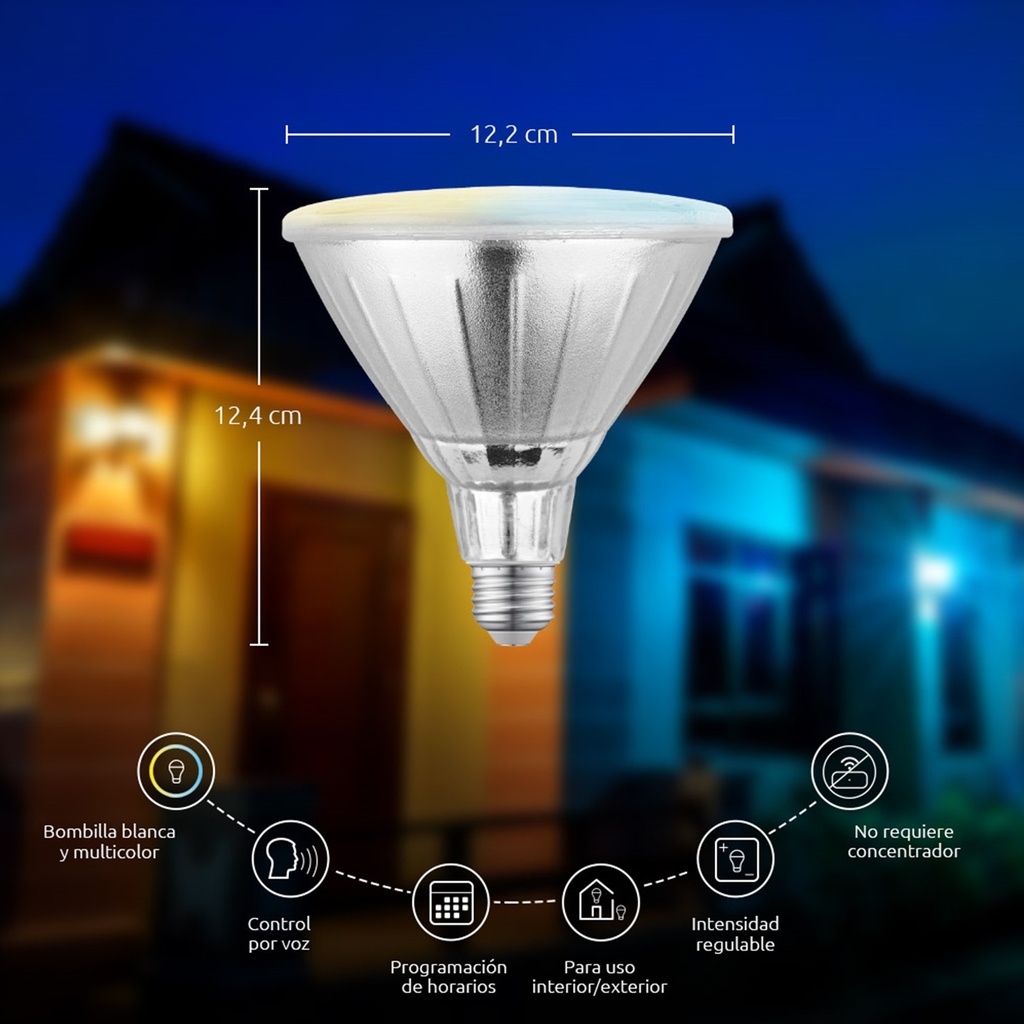 [NHB-W410] Nexxt Home - Bombillo LED 10W Blanco Regulable [2700 a 6500K] Inteligente 110V PAR38 WiFi