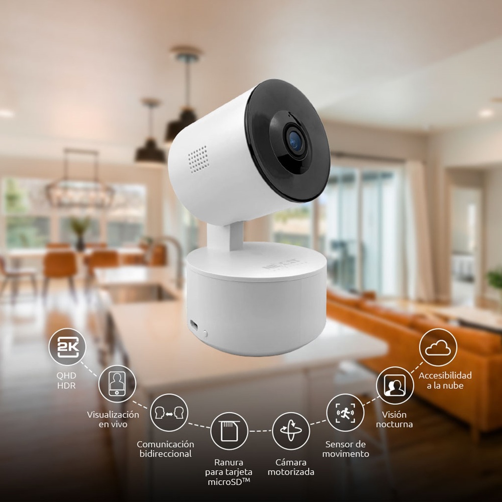 [NHC-P710] Nexxt Home - Cámara PTZ Motorizada Inteligente [4MP] para Interiores WiFi