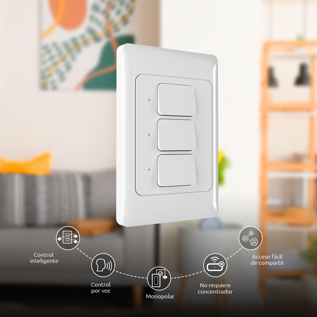 [NHE-T100] Nexxt Home - Interruptor Triple Inteligente WiFi