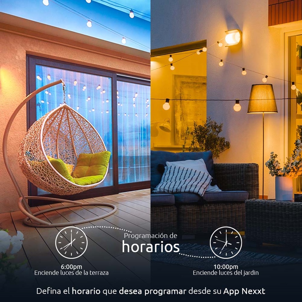 [NHP-O610] Nexxt Home - Enchufe Toma Corriente Inteligente Doble 110V para Exterior WiFi