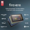 [FIREHD10-64GB-NEGRO] Amazon - Tablet Fire HD 10 Pantalla de 10.1" 1080P Full HD 64 GB Último modelo