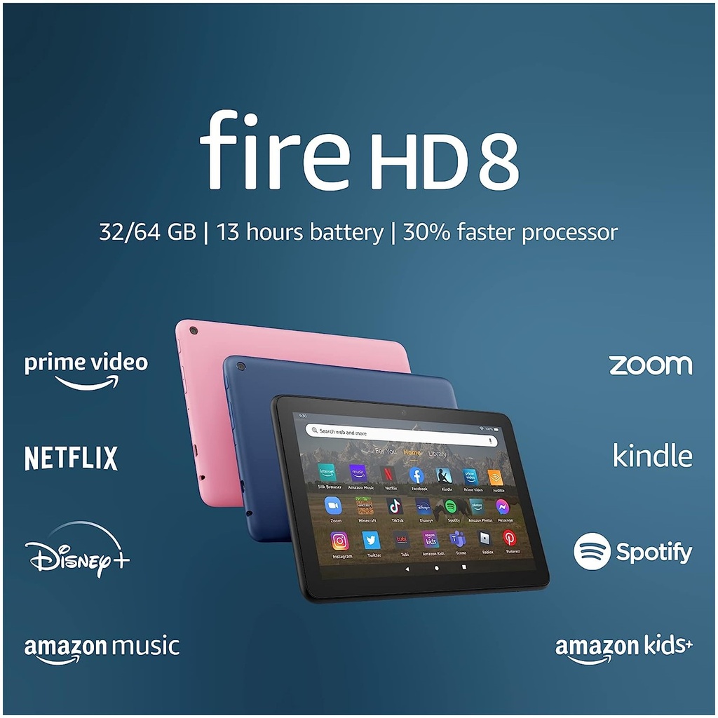 [FIREHD8-32GB-NEGRO] Amazon - Tablet Fire HD 8 Pantalla HD de 8" 32 GB Procesador 30 % Más Rápido