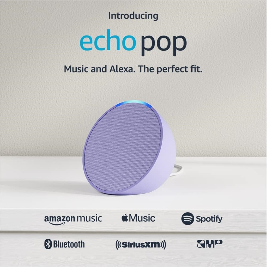 [ECHOPOP-LAVANDA] Amazon - Altavoz Inteligente y Compacto con Sonido Definido + Alexa