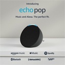 [ECHOPOP-NEGRO] Amazon - Altavoz Inteligente y Compacto con Sonido Definido + Alexa