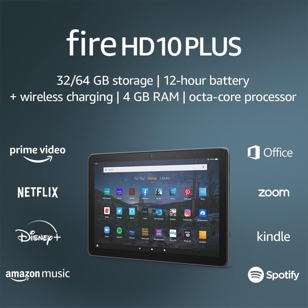 [FIREHD10Plus-32GB-NEGRO] Amazon - Tablet Fire HD 10 Plus Pantalla de 10.1" 1080p Full HD 32 GB Último modelo