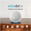 [ECHODOTCLOCK-5THGEN-BLANCO] Amazon - Altavoz Inteligente con Reloj y Audio de Alta Fidelidad + Alexa