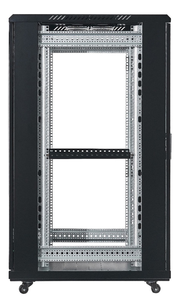 [AS6627-VL/600x600] Onlink - Rack de Piso Cerrado 27U 600x600x1387mm con Puerta Frontal de Vidrio y Puerta Trasera Solida