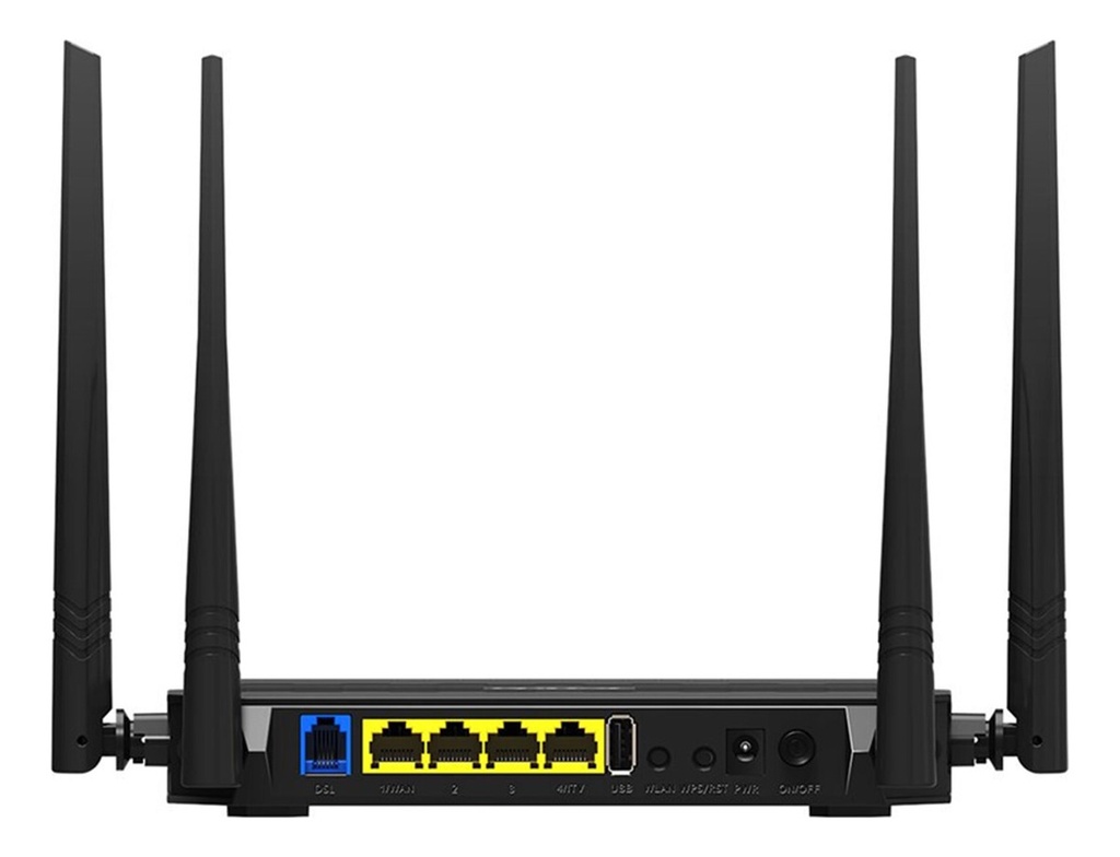 [D305] Tenda - Módem Router Inalambrico WiFi ADSL2+ N 300Mbps 4 Antenas 5dBi