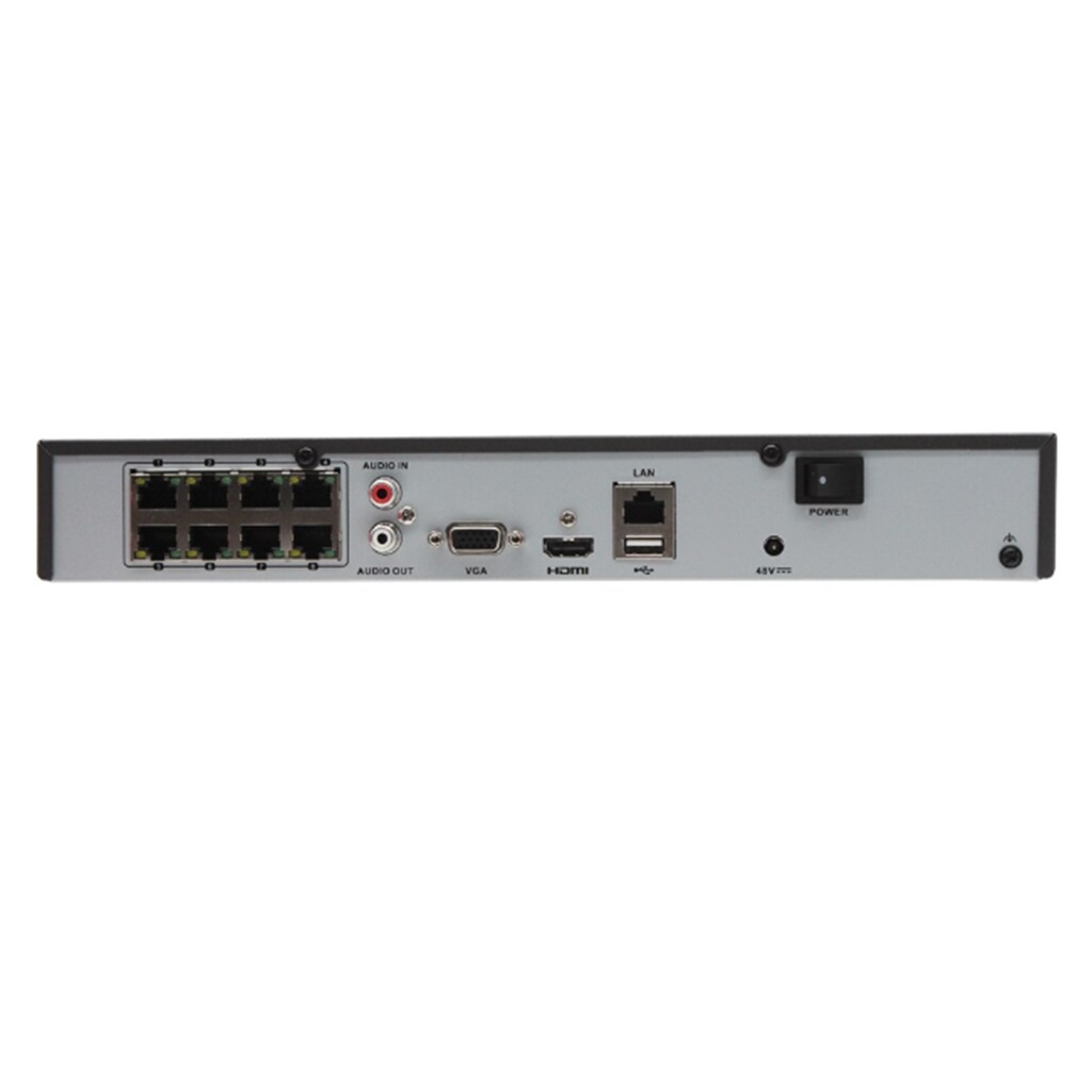 [DS-7608NI-K1/8P[B]] Hikvision - NVR 4K [8MP] 8 Canales IP 8 Puertos POE Salida de vídeo 4K