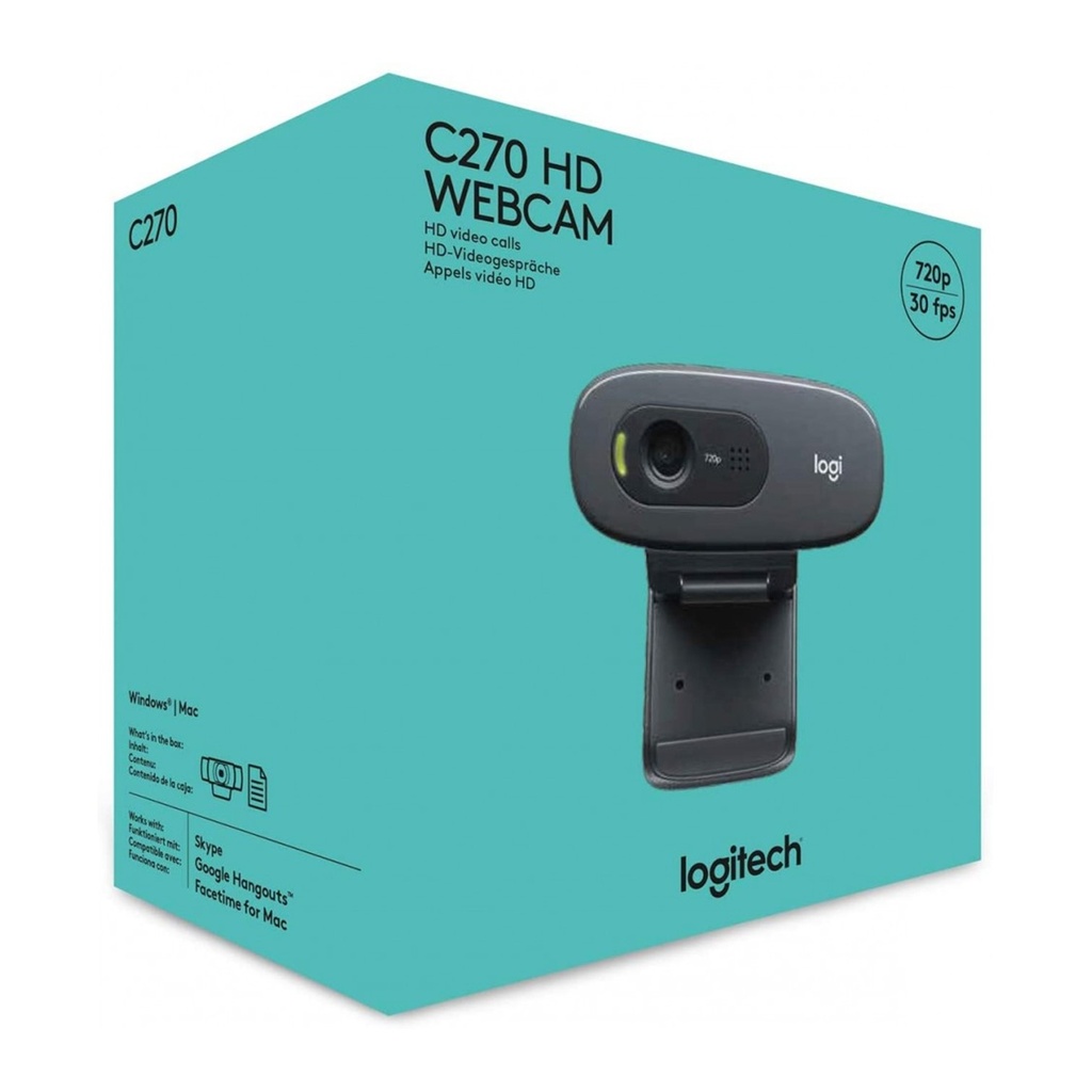[C270] Logitech - Cámara Webcam HD 720P 3Mp Con Microfono