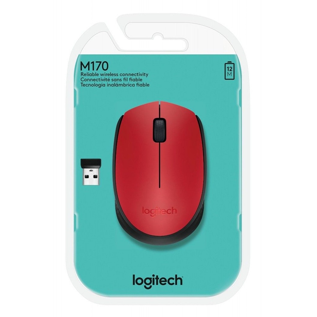 [M170-RED/BLACK] Logitech - Mouse Inalambrico [Rojo/Negro]