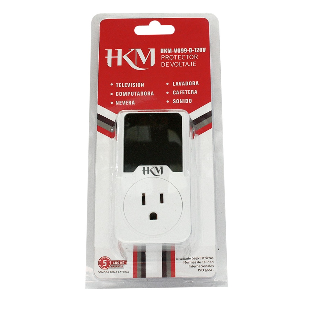 [HKM-V099-D-120V] HKM - Protector  C/Pantalla Equipos Electronicos 120V 15A 1 Toma [Enchufable]