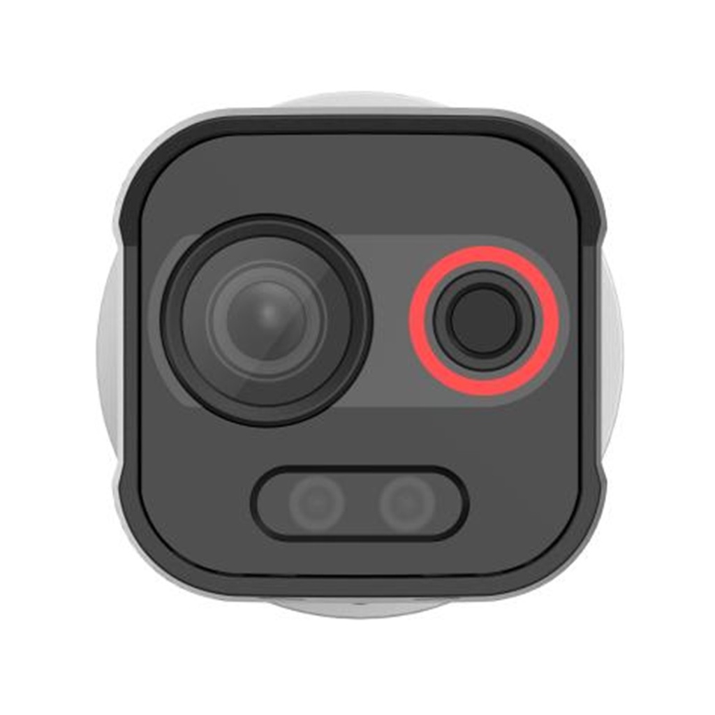 [DS-2TD2608-2/QA] Hikvision - Cámara HD Bullet IP Dual Térmica 2.6mm Óptico 6mm [4MP] Detección de Intrusión por VCA 30 mts Luz Blanca Exterior IP67 PoE Sirena y Luz Intermitente ColorVu AcuSense