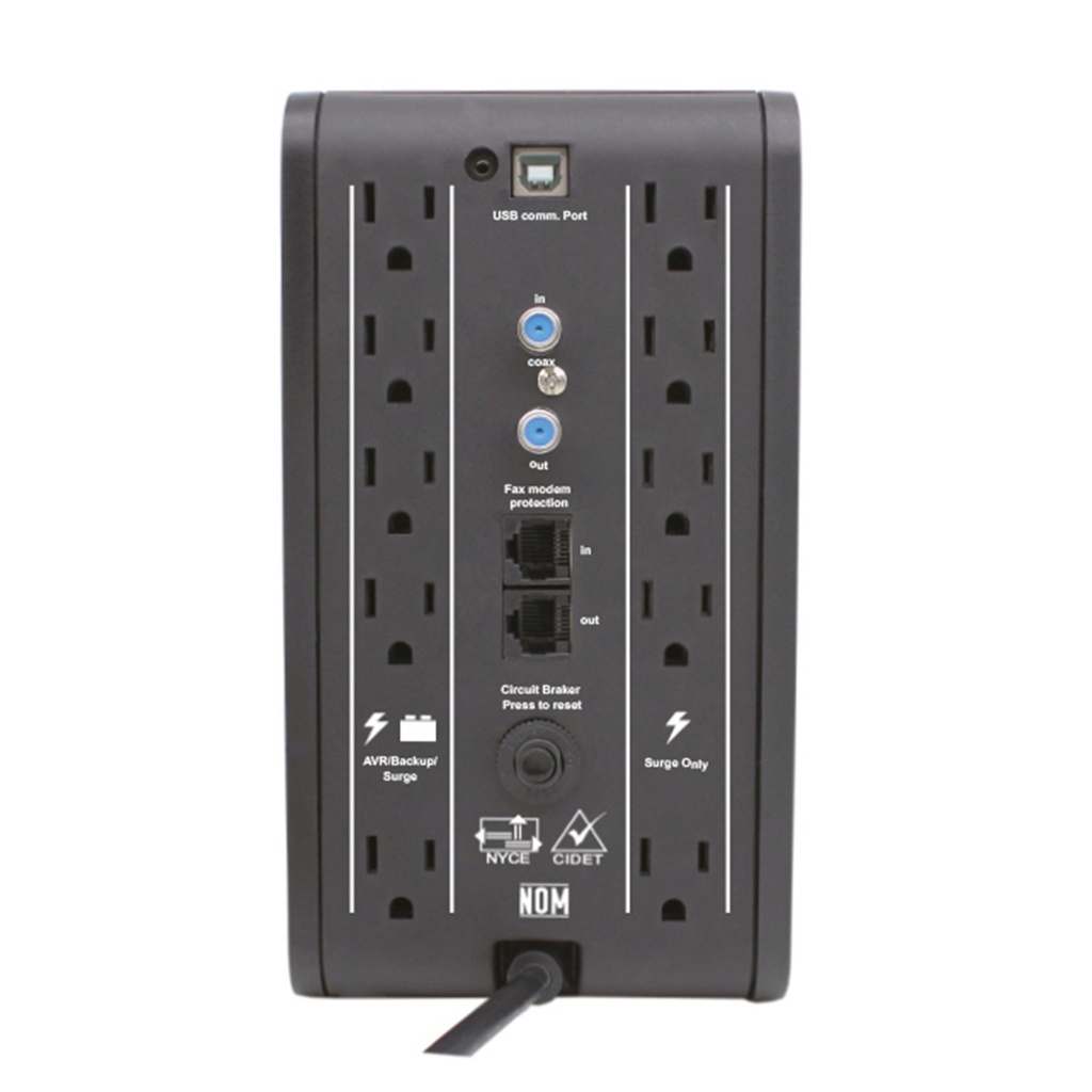 [R-SMART2010] CDP - UPS Interactivo con Regulador de 2000Va / 1200W / 120V con Pantalla LCD 10 Salidas NEMA 5-15 [5 Salidas AVR/UPS + 5 Salidas Supresoras de Picos]