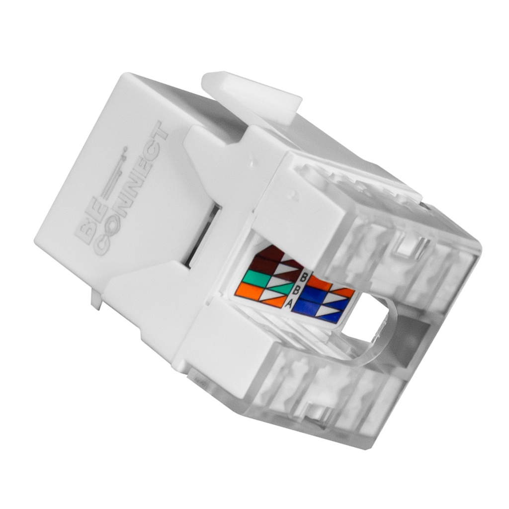 [ATB-COUPLER6AB] Beconnect  - Conector Keystone Jack Coupler RJ-45 Categoria 6A Blanco [Unidad]
