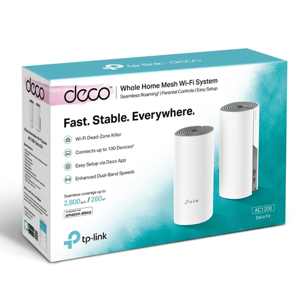 [DECO-E4-2PACK] TP-Link - Router Inalambrico WiFi Mesh Doble Banda AC1200 [2 Unidades]