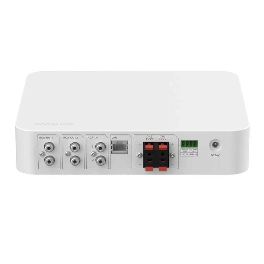[DS-QAE1A80G1-VB(O-STD)/EU] Hikvision - Amplificador de Red de 2 Zonas de 80W Soporta ISUP, EZVIZ Cloud y el protocolo ISAPI