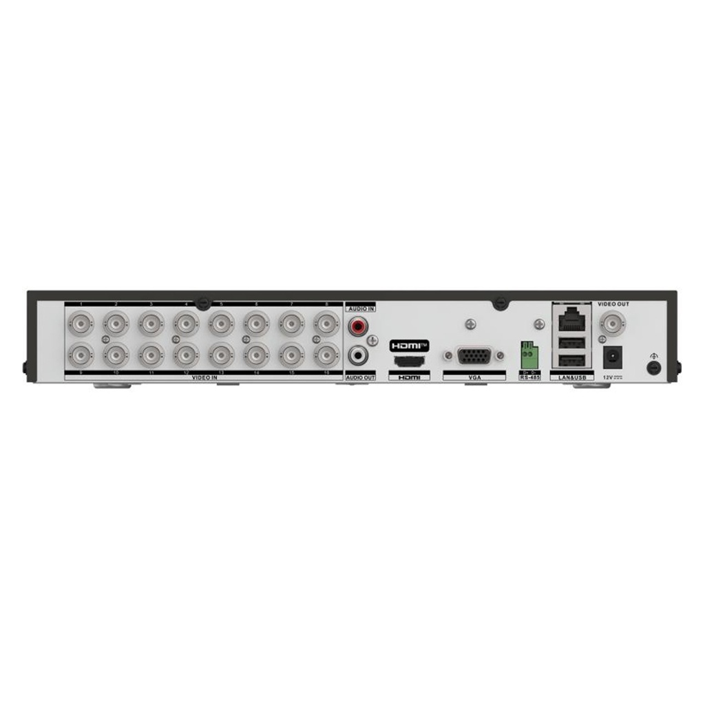 [iDS-7216HQHI-M1/XT] Hikvision - DVR 2K [5MP] Lite 3K Lite Pentahibrido AcuSense 16 Canales TurboHD + 8 Canales IP Audio de Dos Vías por Coaxitron Reconocimiento Facial