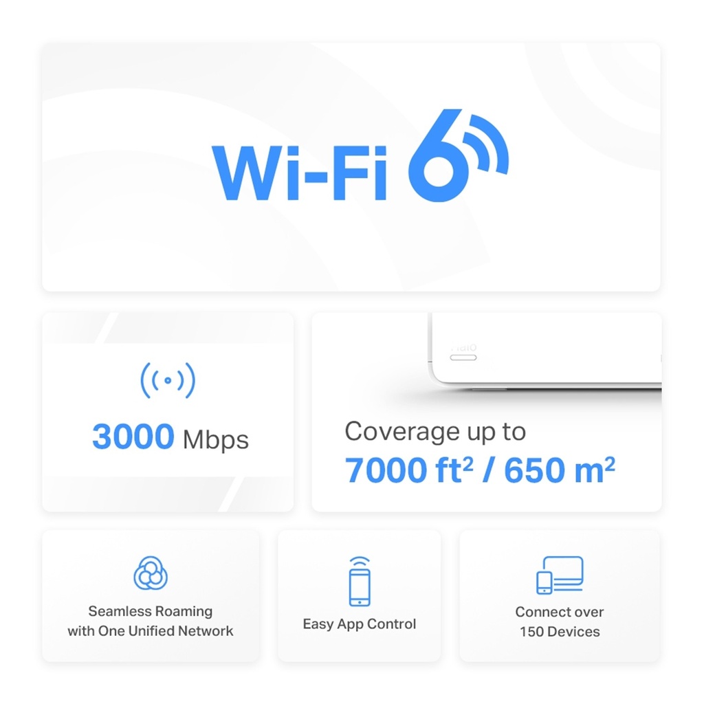 [HALO-H80X-3PACK] Mercusys - Router Inalambrico Wi-Fi 6 Doble Banda Mesh AX3000 [3 Unidades]