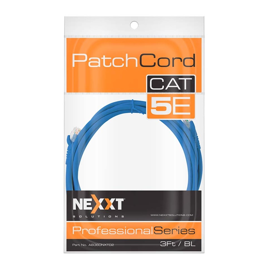 [AB360NXT13] Nexxt - Patch Cord UTP Multifilar Categoria 5E Azul 24AWG Revestimiento CM [2M/7ft] [Unidad]