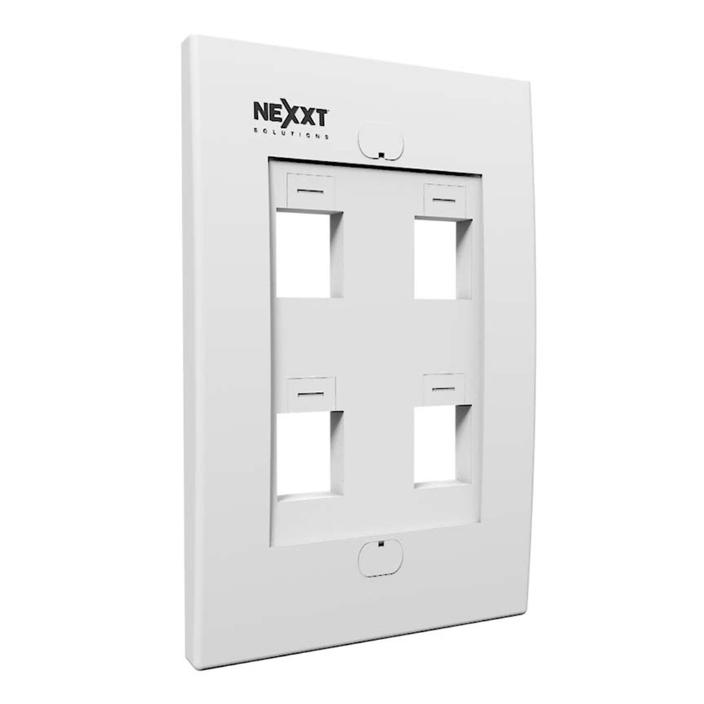 [AW160NXT04] Nexxt - Placa  de Pared Face Plate 4 Puntos