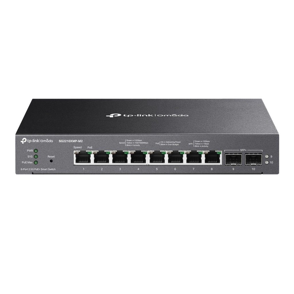 [SG2210XMP-M2] TP-Link - Switch Omada Smart de 10 Puertos con 8 Puertos PoE+ a 2.5G y 2 SFP+ a 10G