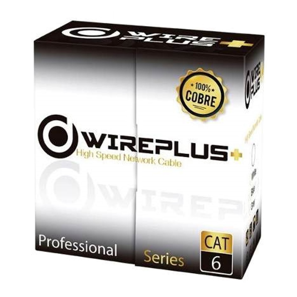 [CAB-UTP6-305-CO] Wireplus - Cable UTP Categoria 6 100% Cobre Interior Color Azul [Caja 305 Metros]