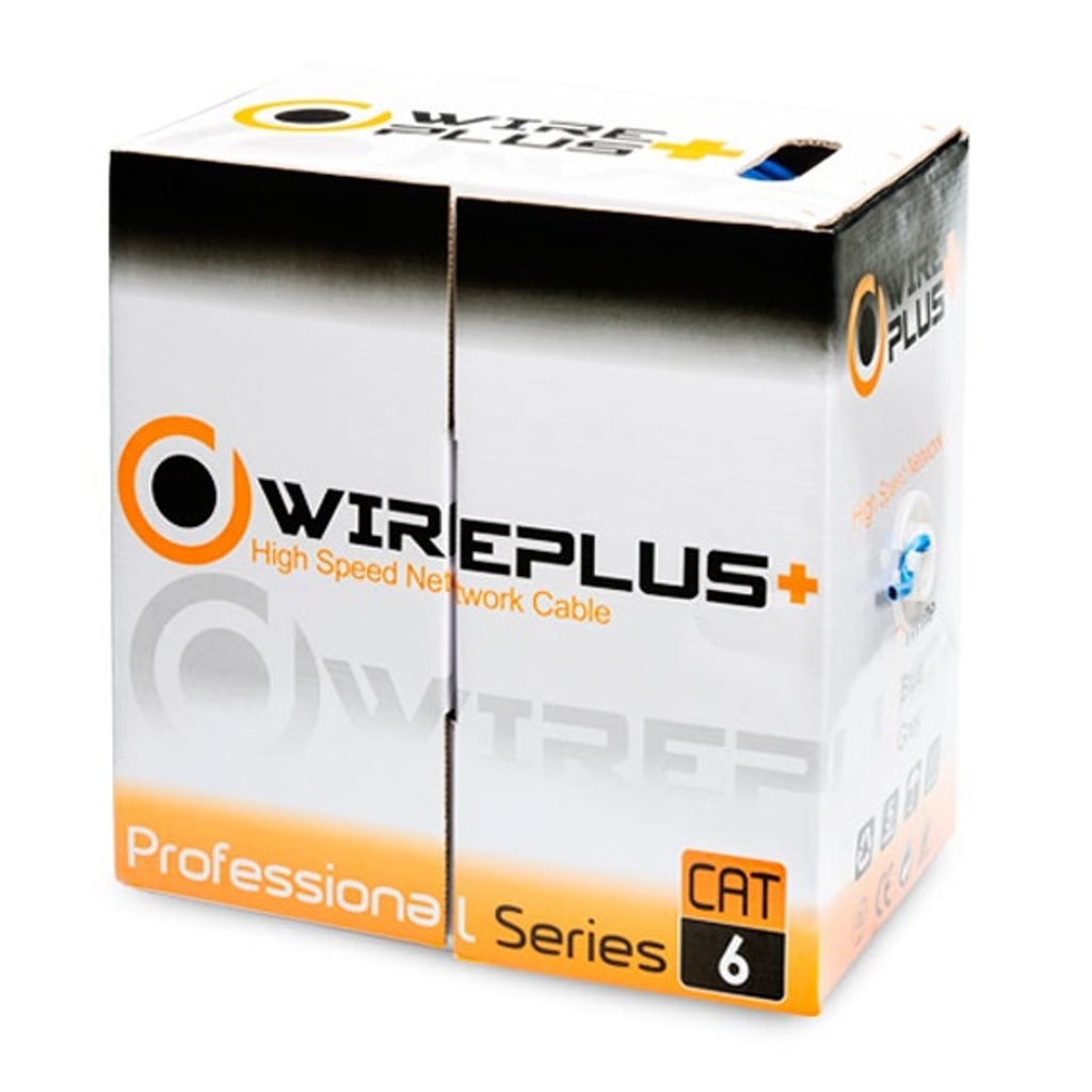 [CAB-UTP6-100] Wireplus - Cable UTP Categoria 6 CCA Interior Color Azul [Caja 100 Metros]