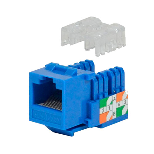 [WP-KRJ-C5EBLUE] Wireplus - Conector Keystone Jack Coupler RJ-45 Categoria 5E Azul [Unidad]