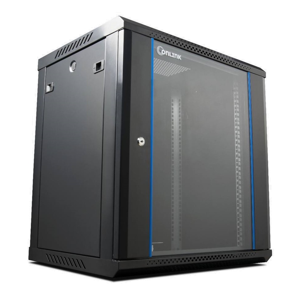 [WM6412] Onlink - Rack de Pared Cerrado Fijo 12U 600x450x635mm con Puerta de Vidrio