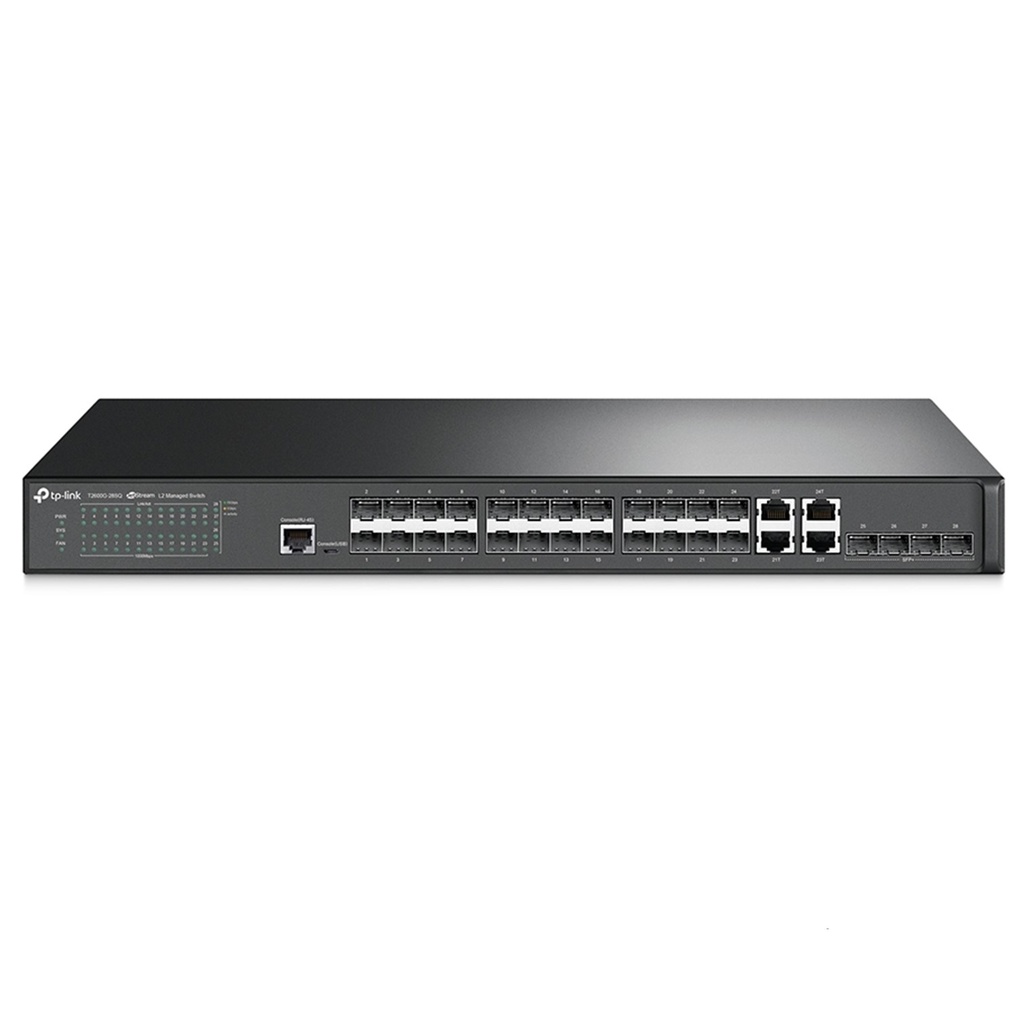 [T2600G-28SQ] TP-Link - Switch Gestionable 28 Puertos Gigabit SFP L2 JetStream 