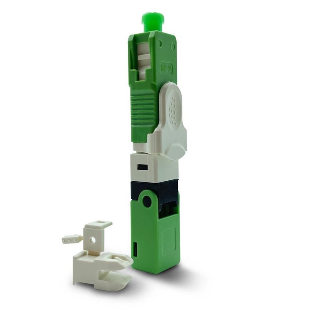 [WPF-CON-RAP-SCAPC] Wireplus - Conector Rapido de Fibra Optica FTTH SC-APC Verde [Unidad]