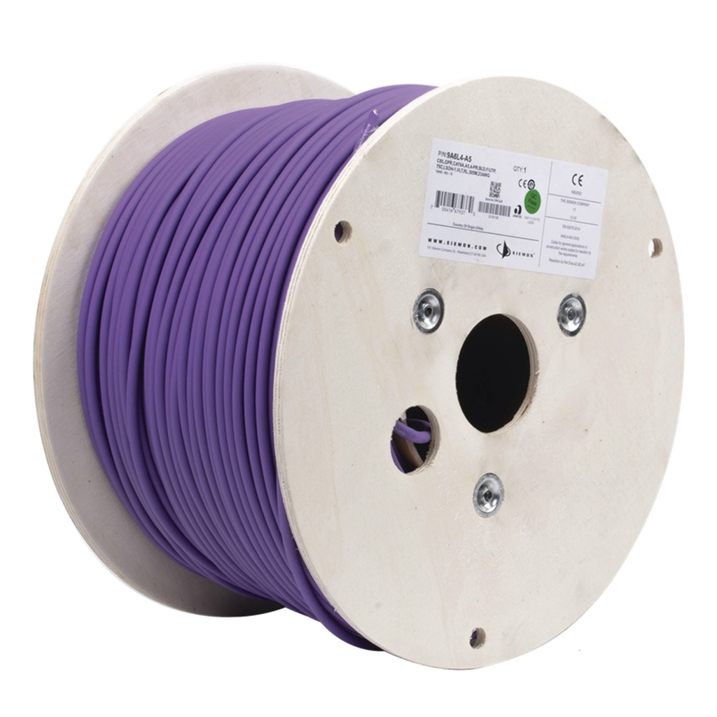 [9A6L4-A5] Siemon - Cable F/UTP Categoria 6A 100% Cobre Interior Violeta [Bobina 305 Metros]