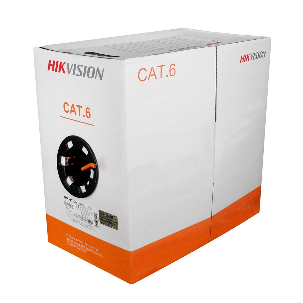 [DS-1LN6-UU] Hikvision - Cable UTP Categoria 6 100% Cobre Interior Naranja [Caja 305 Metros]