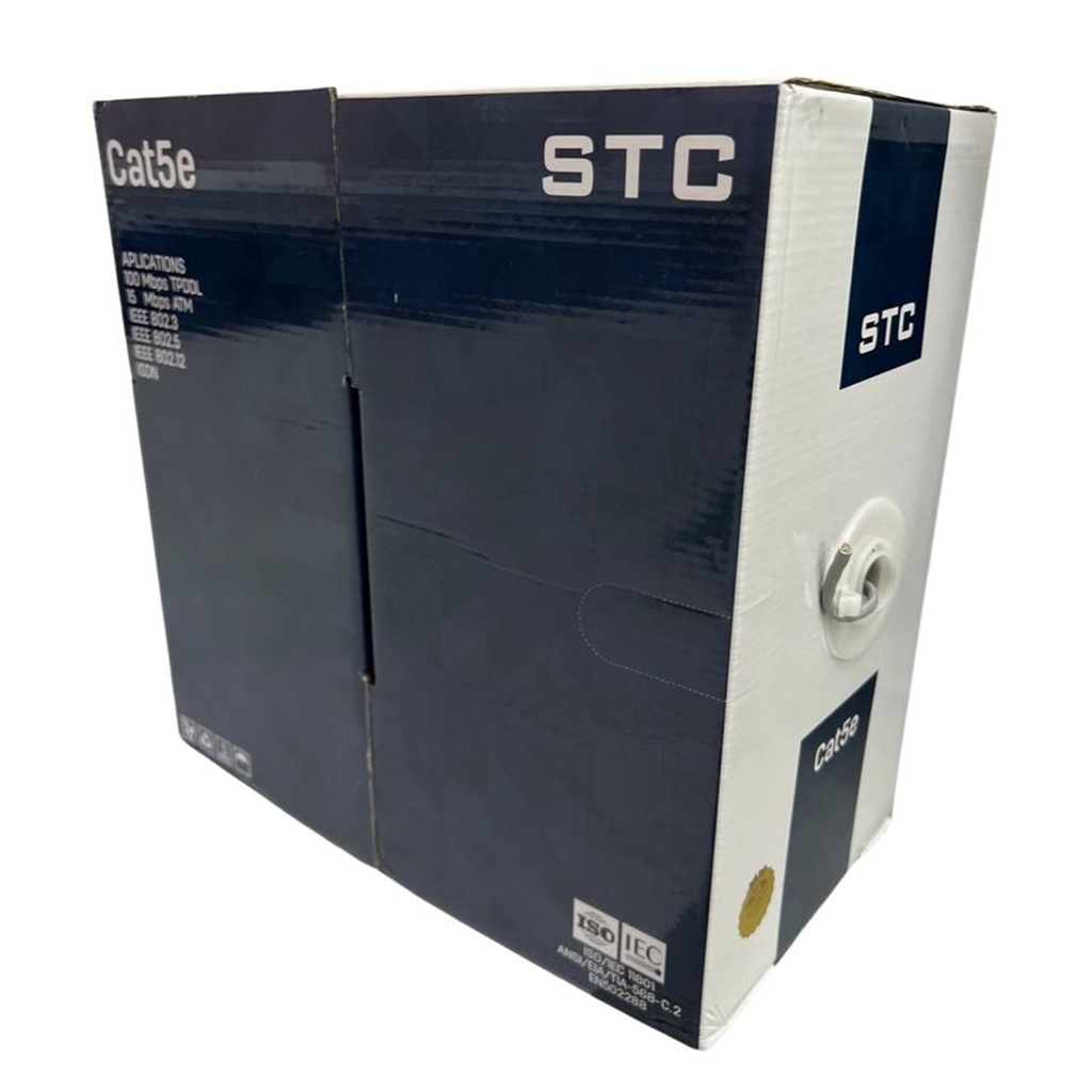 [STC-CAT5E-305G] STC- Cable UTP Categoria 5E CCA Interior Gris [Caja 305 Metros]